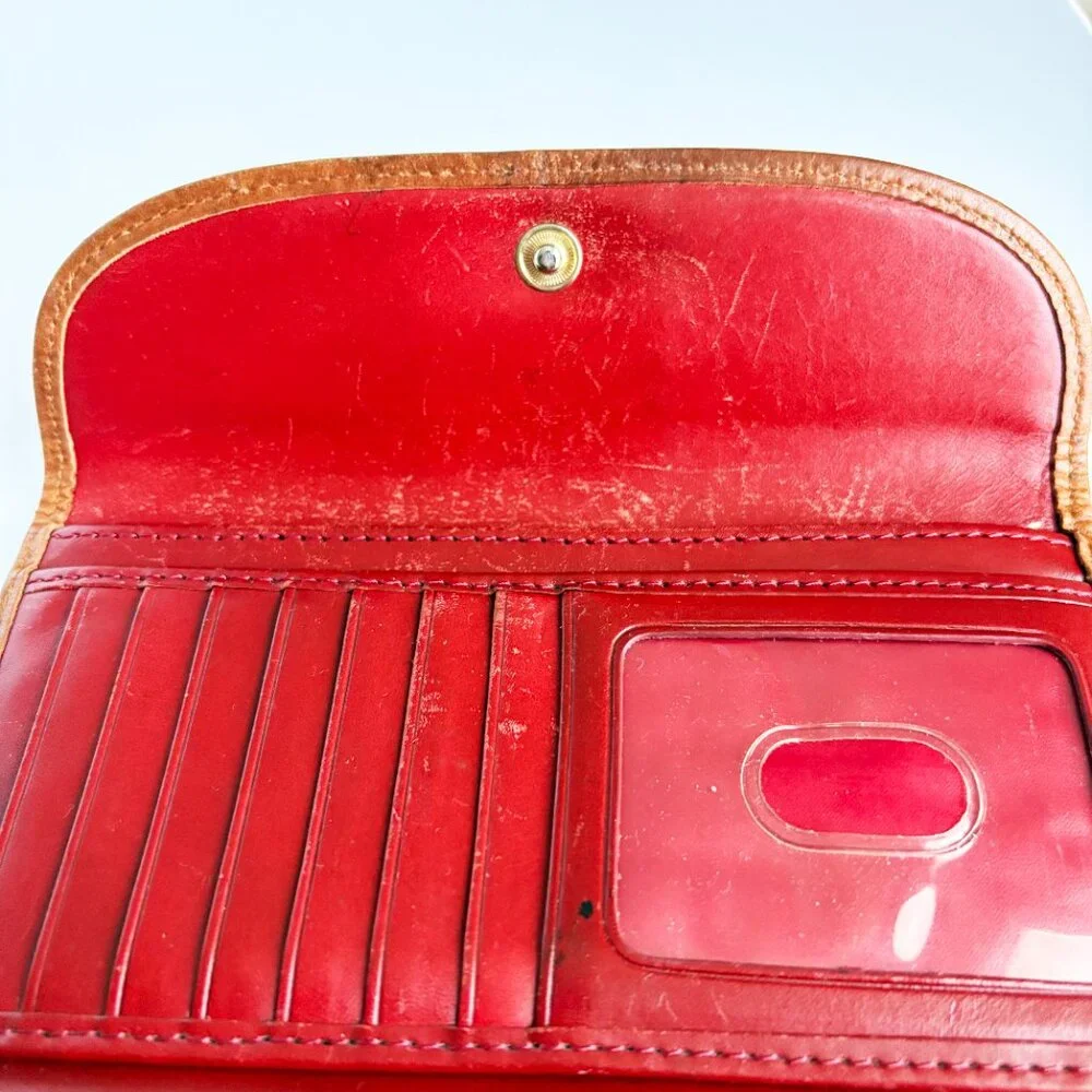 Dooney & Bourke Wallet with Organizer Plaid Canvas Leather Trim Vintage